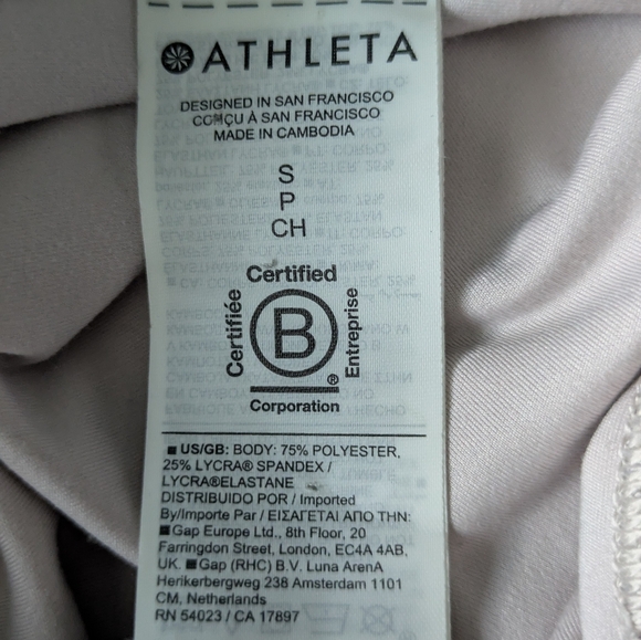 Athleta Elation Cropped Tight Blue Purple Watercolor High Rise Leggings Small - Picture 9 of 16